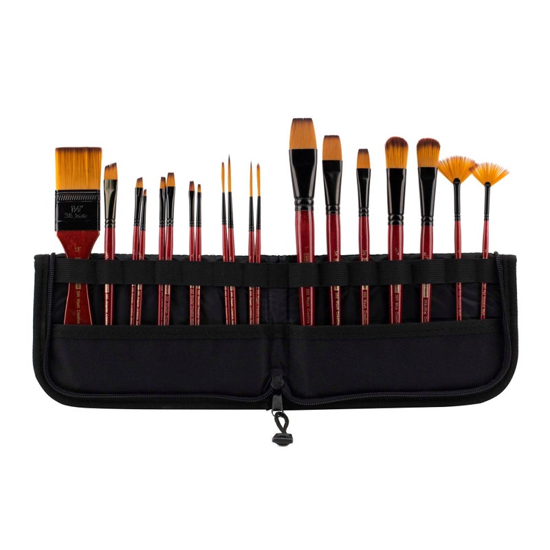 Creative Mark Folding Paint Brush Easel & Travel Case 9" Long - Compact Brush Holder Organizer for Short Handled Paintbrushes - Durable Paint Brush Bag for Storage - Holds up to 20 Brushes - Image 5
